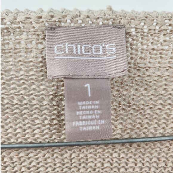 Chico's Tan 3/4 Sleeve Sweater Womens Size Large L (Chico's Size 1) - Picture 3 of 4